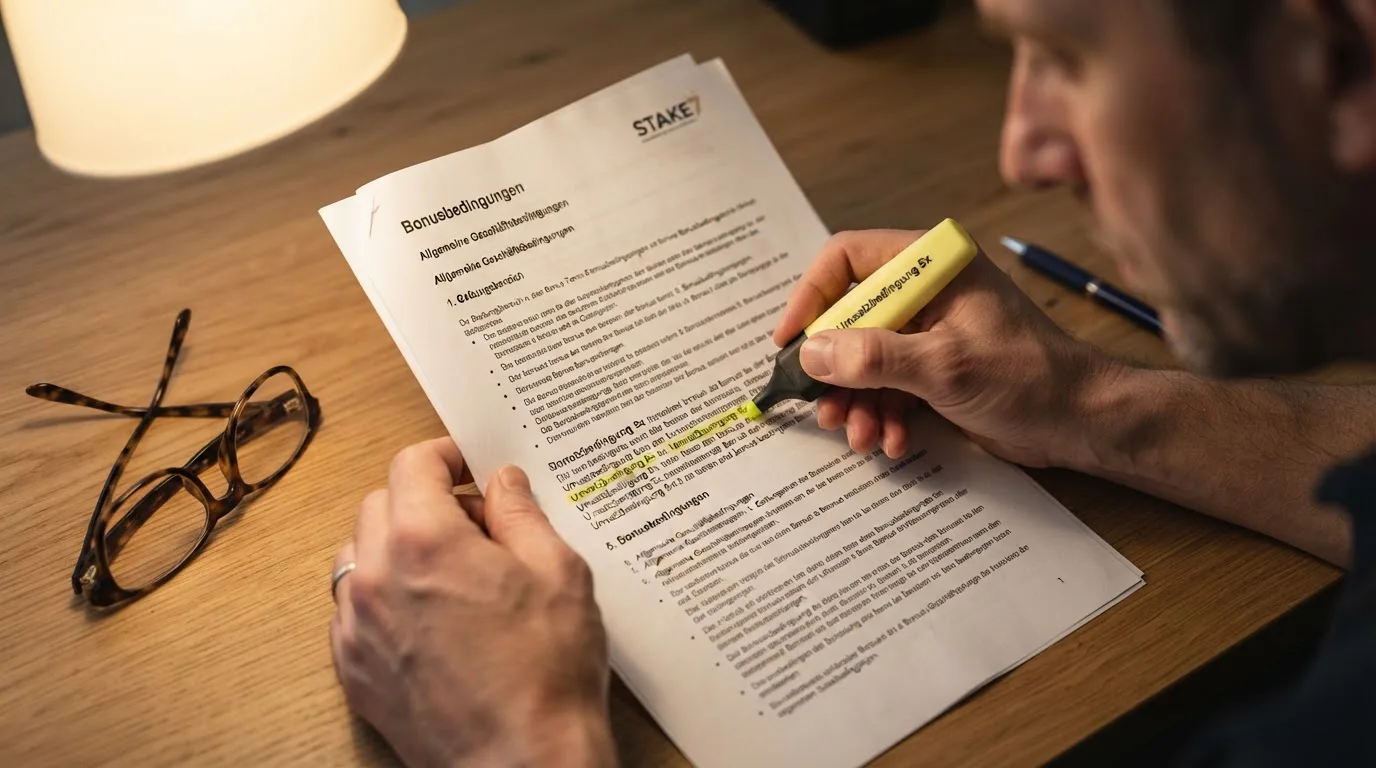 Bonusbedingungen und Umsatzanforderungen eines Wettanbieters genau lesen