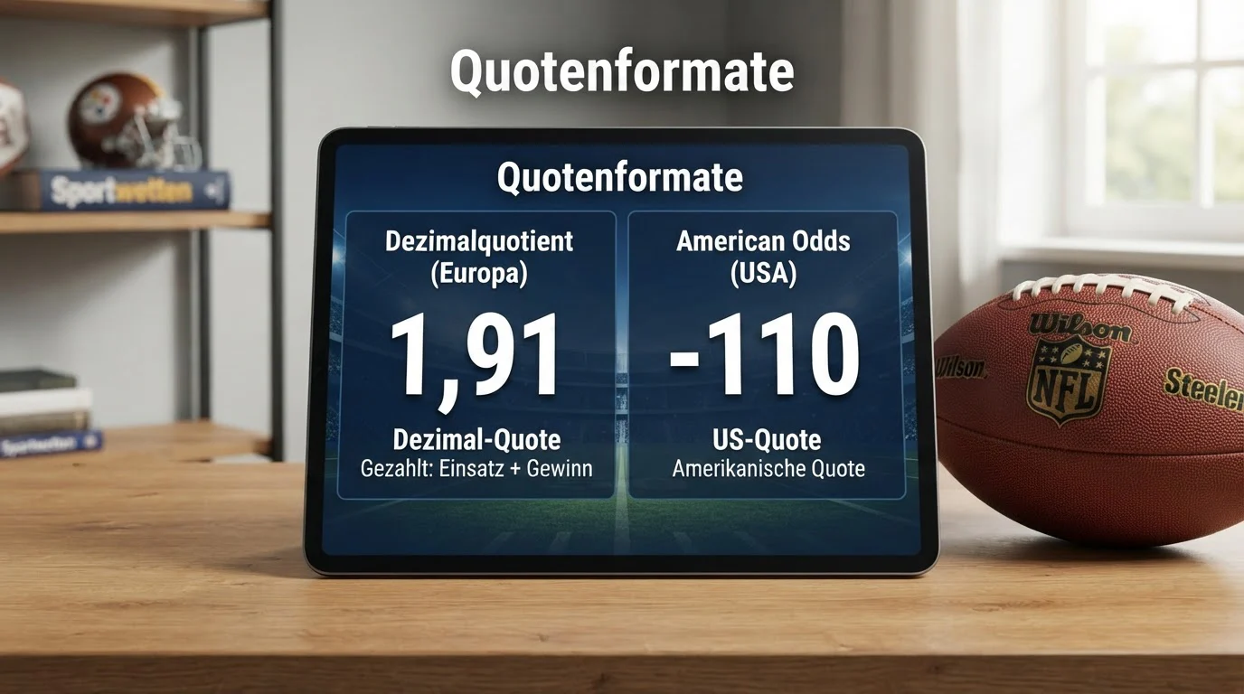 Quotenformate im Vergleich mit Dezimalquote, amerikanischem Format und impliziter Wahrscheinlichkeit