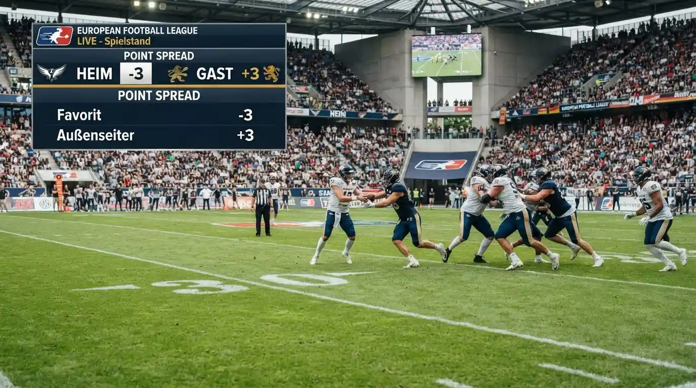 Point Spread als Punkte-Handicap zwischen Favorit und Außenseiter im American Football